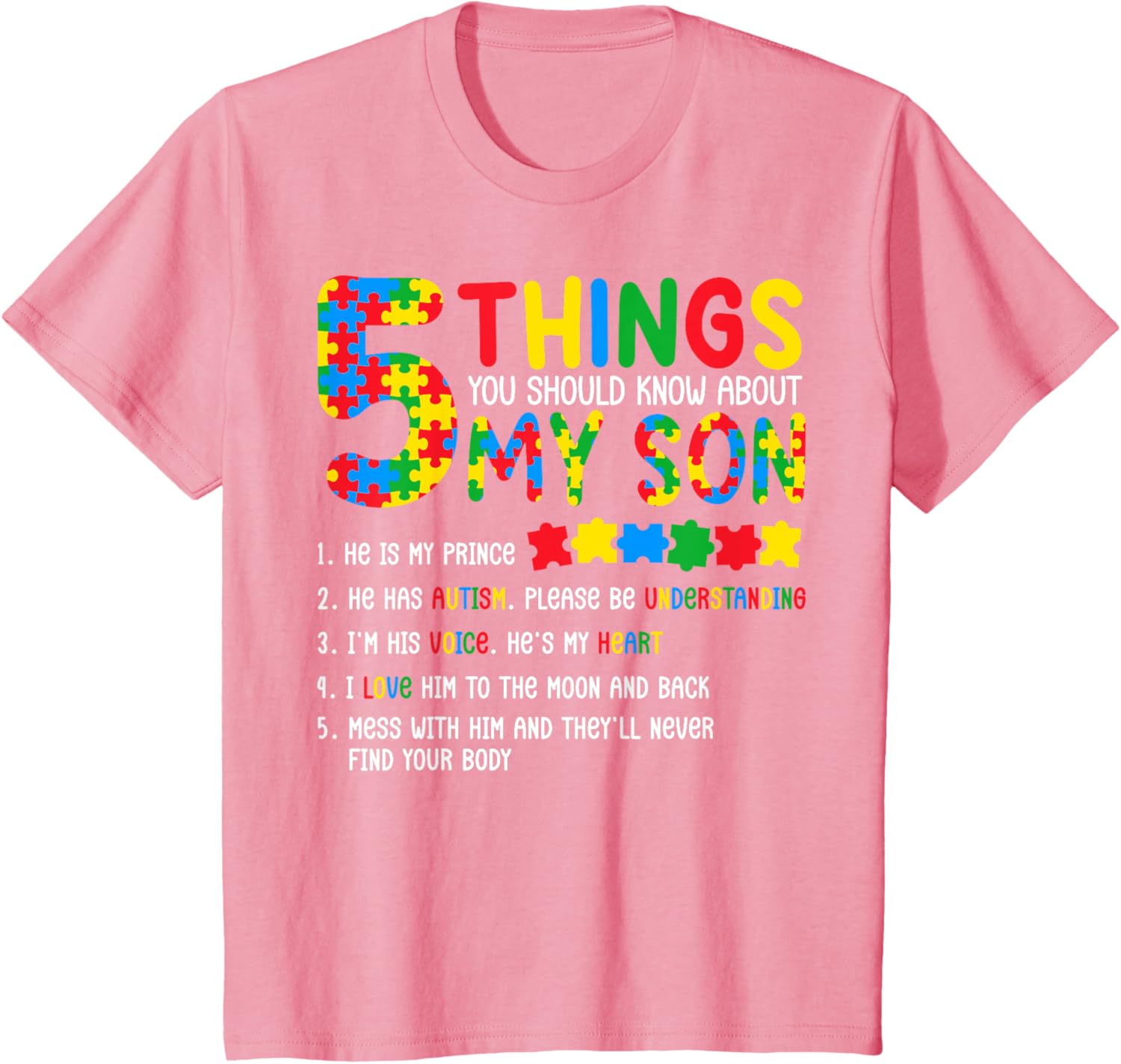 Autism Awareness Shirt 5 Things You Should Know About My Son
