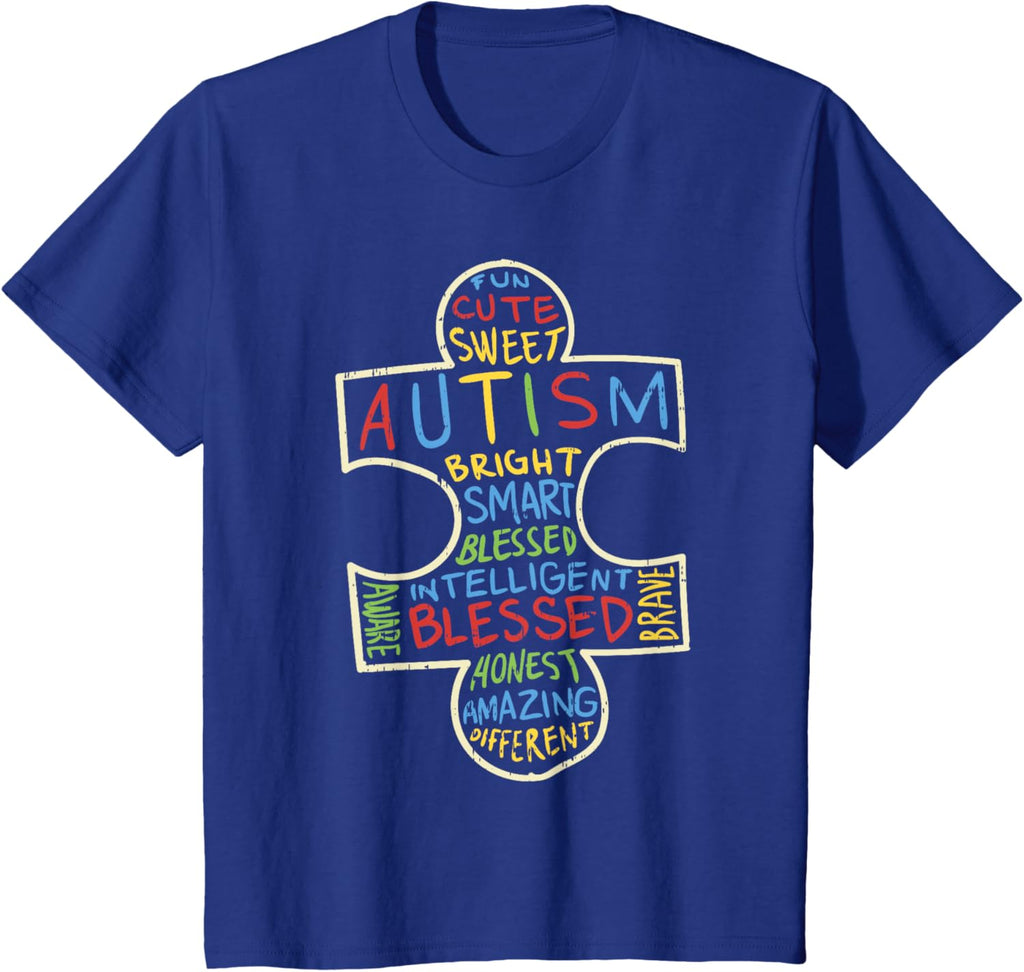 Autism Awareness Shirt Puzzle Piece Words Autistic Gift