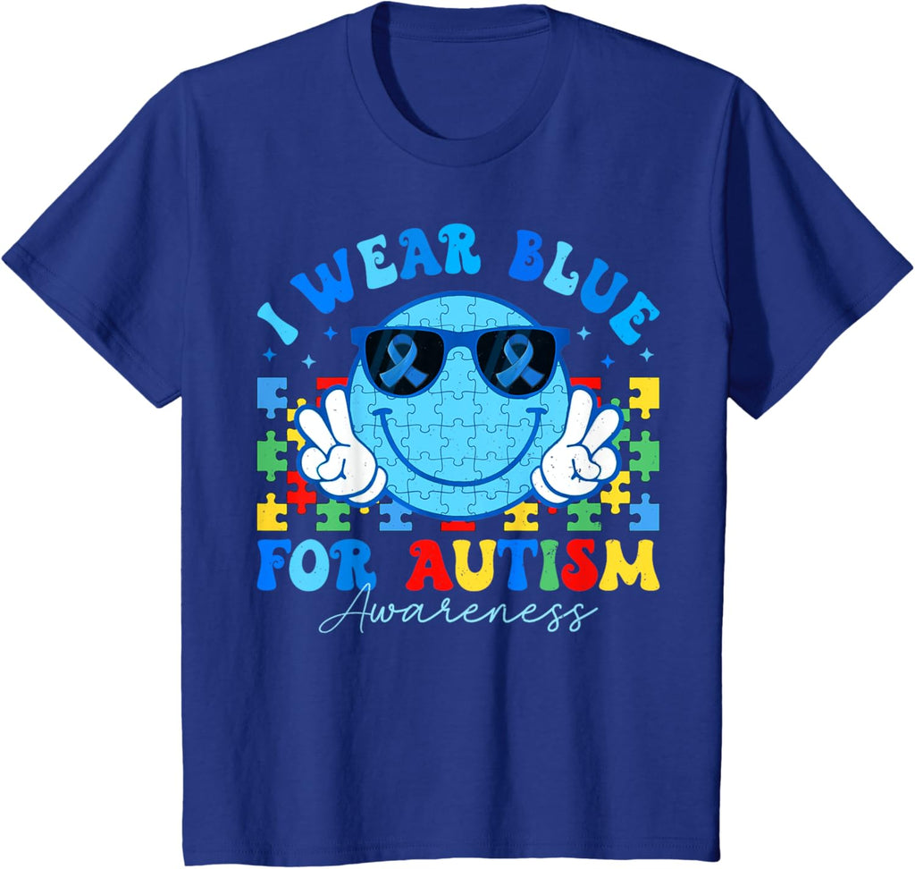 I Wear Blue For Autism Awareness Month Teacher Kids Boys