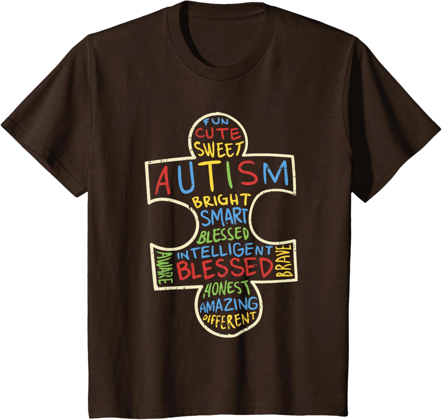 Autism Awareness Shirt Puzzle Piece Words Autistic Gift