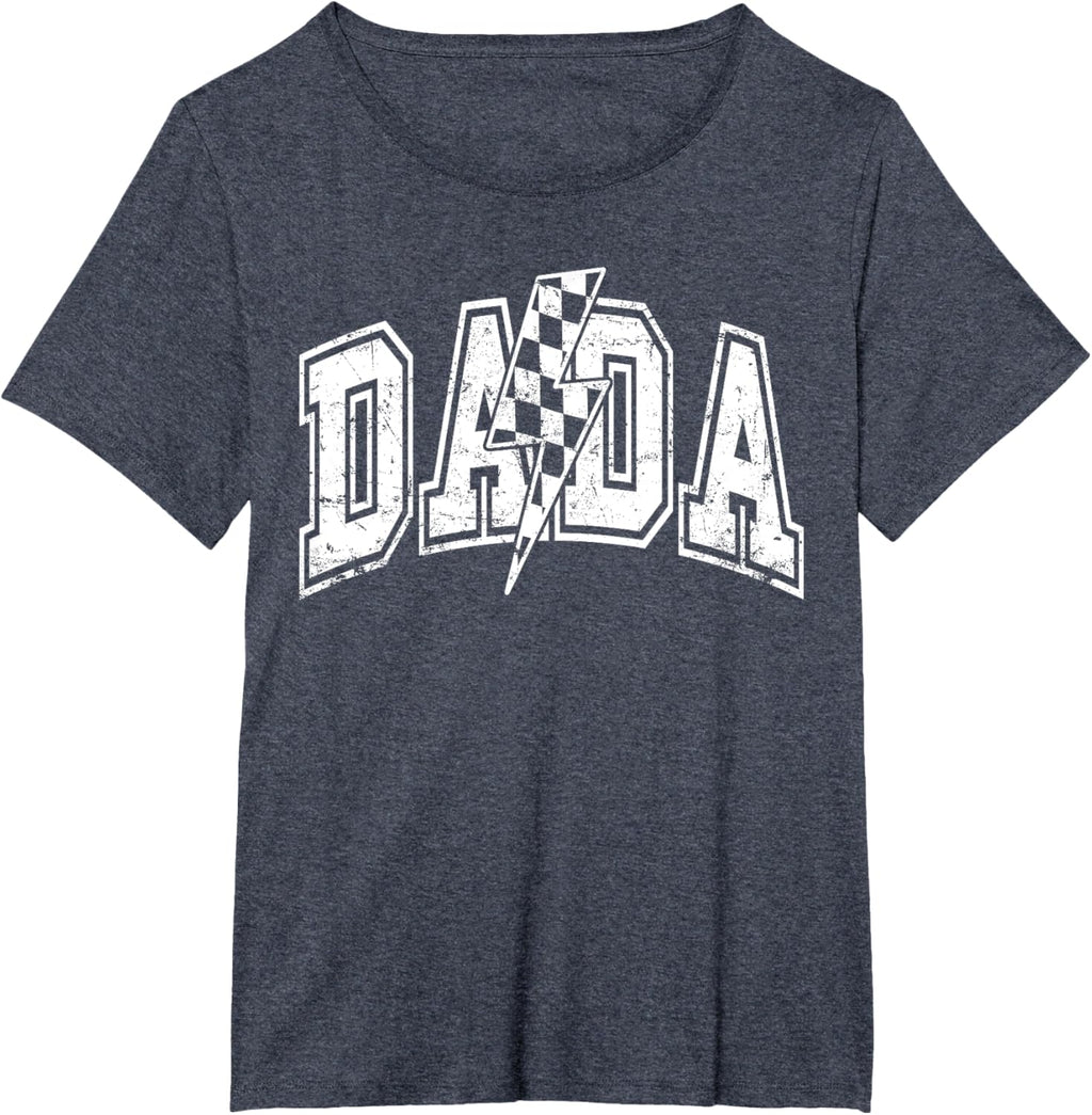 Dada Lightning Bolt Checkered Varsity Dad Men Father's Day