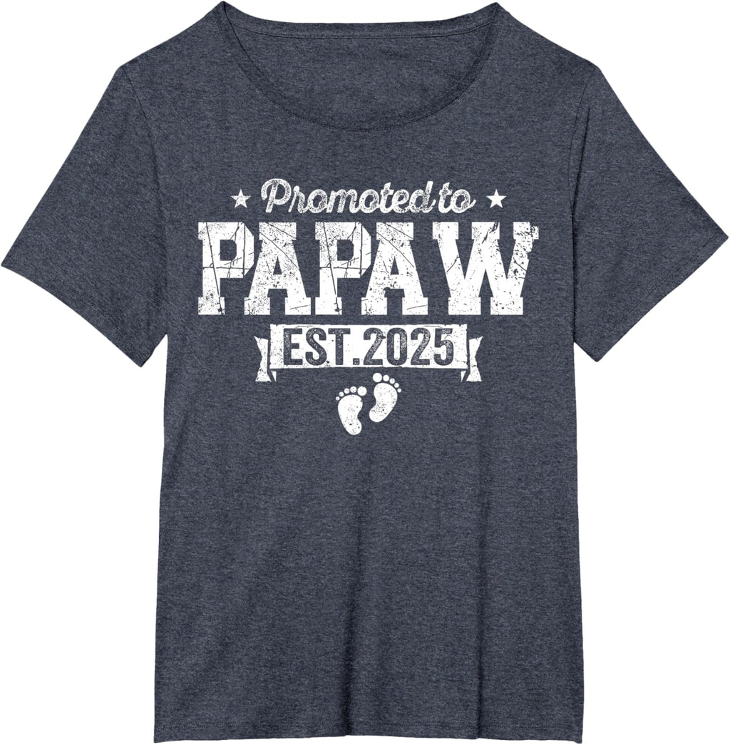 Retro Promoted To Papaw 2025 New Papaw First Father's Day T-Shirt, Small, Black