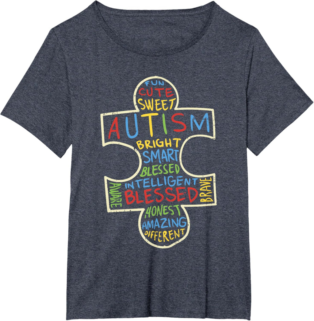 Autism Awareness Shirt Puzzle Piece Words Autistic Gift