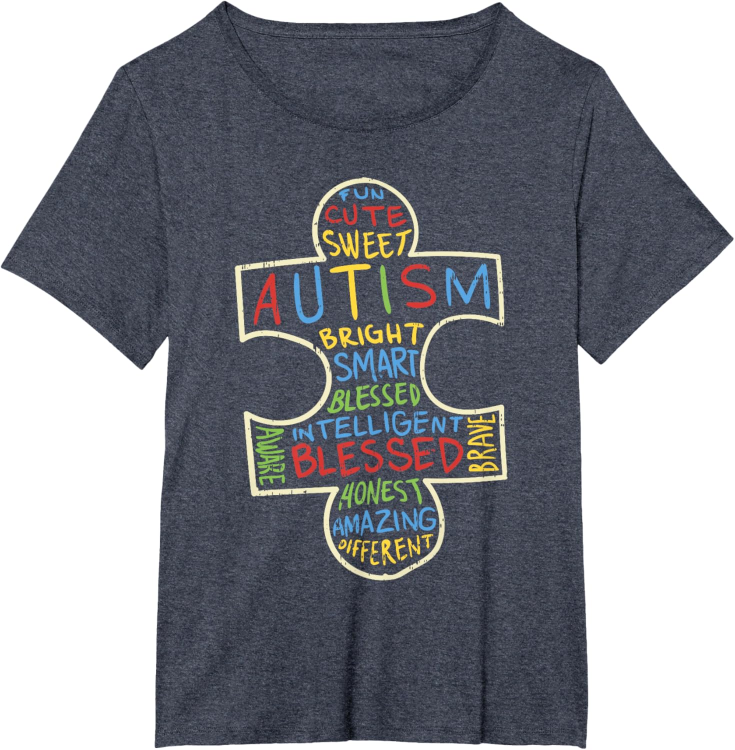 Autism Awareness Shirt Puzzle Piece Words Autistic Gift