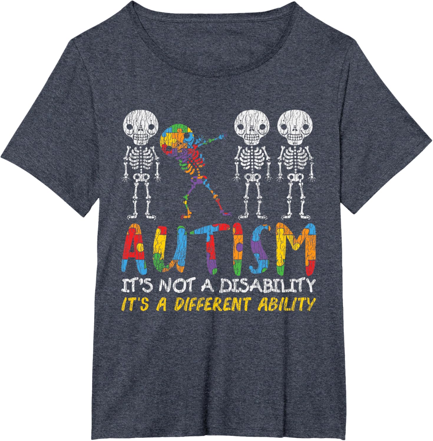 Autism Awerness - Skeleton Dabbing Autistic Kids Awareness