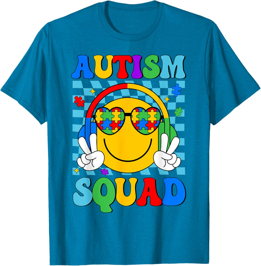 Autism Awareness Autism Squad Support Smile Face Women Men
