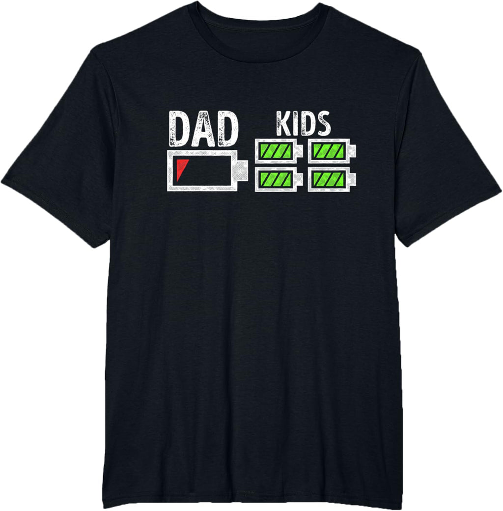 Dad of Four Low Battery Funny Father of 4 Kids Dad