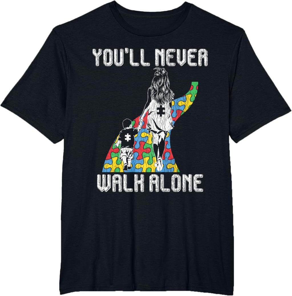 Vintage Mother Son Family Autistic Kids Autism Awareness Mom