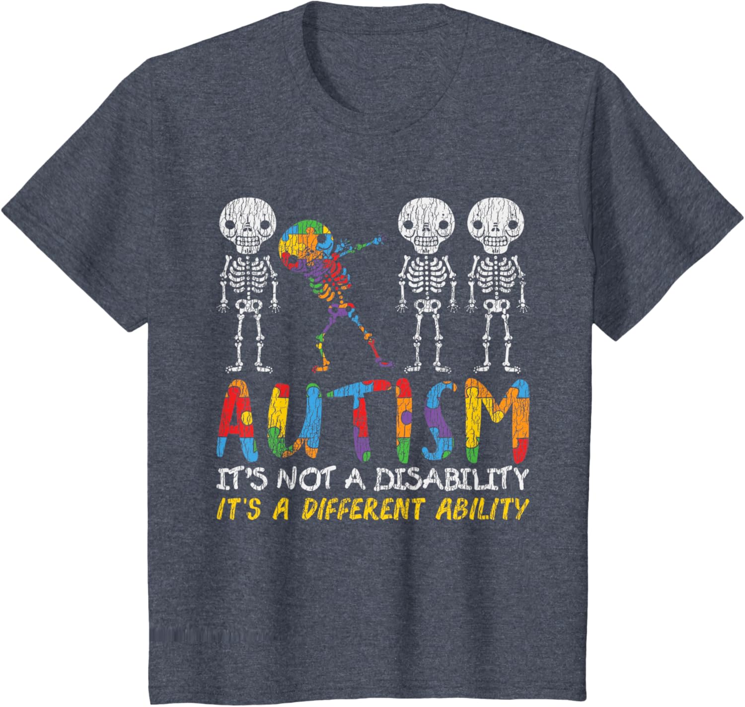 Autism Awerness - Skeleton Dabbing Autistic Kids Awareness