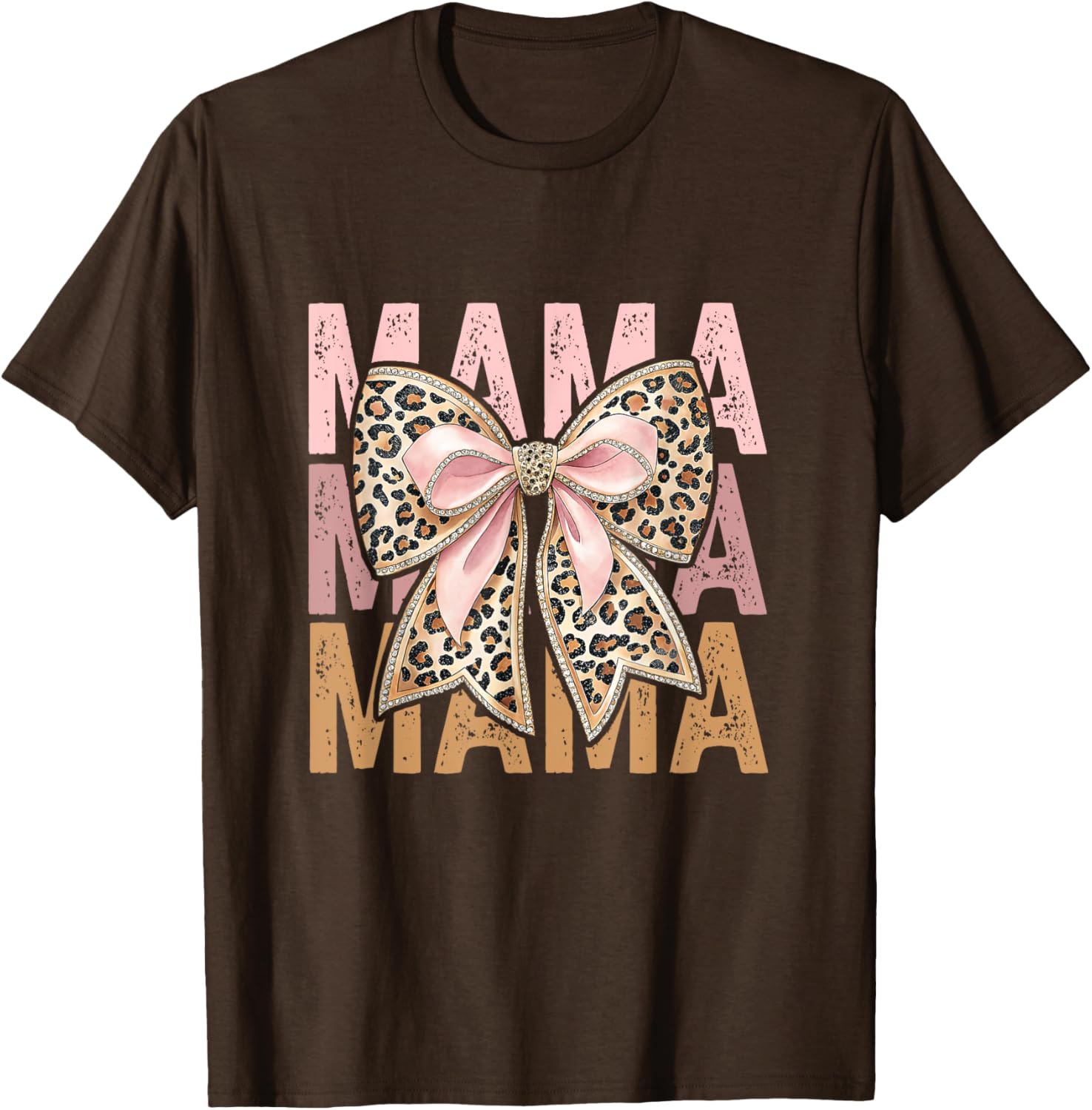 Retro Leopard Mama,Cute Mom Retro Coquette Bow Mother's Day
