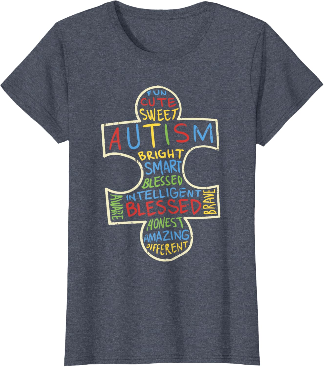 Autism Awareness Shirt Puzzle Piece Words Autistic Gift
