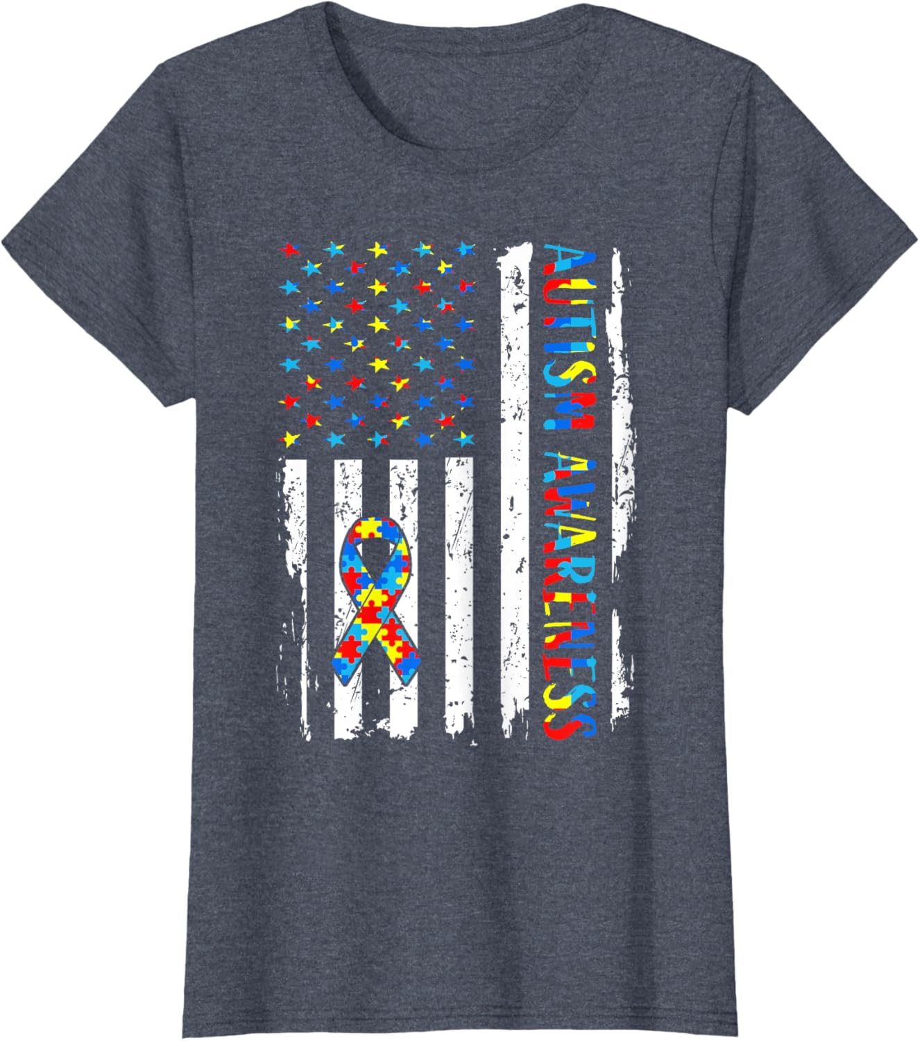 Autism Awareness Mom Dad USA flag Autistic Awareness Autism