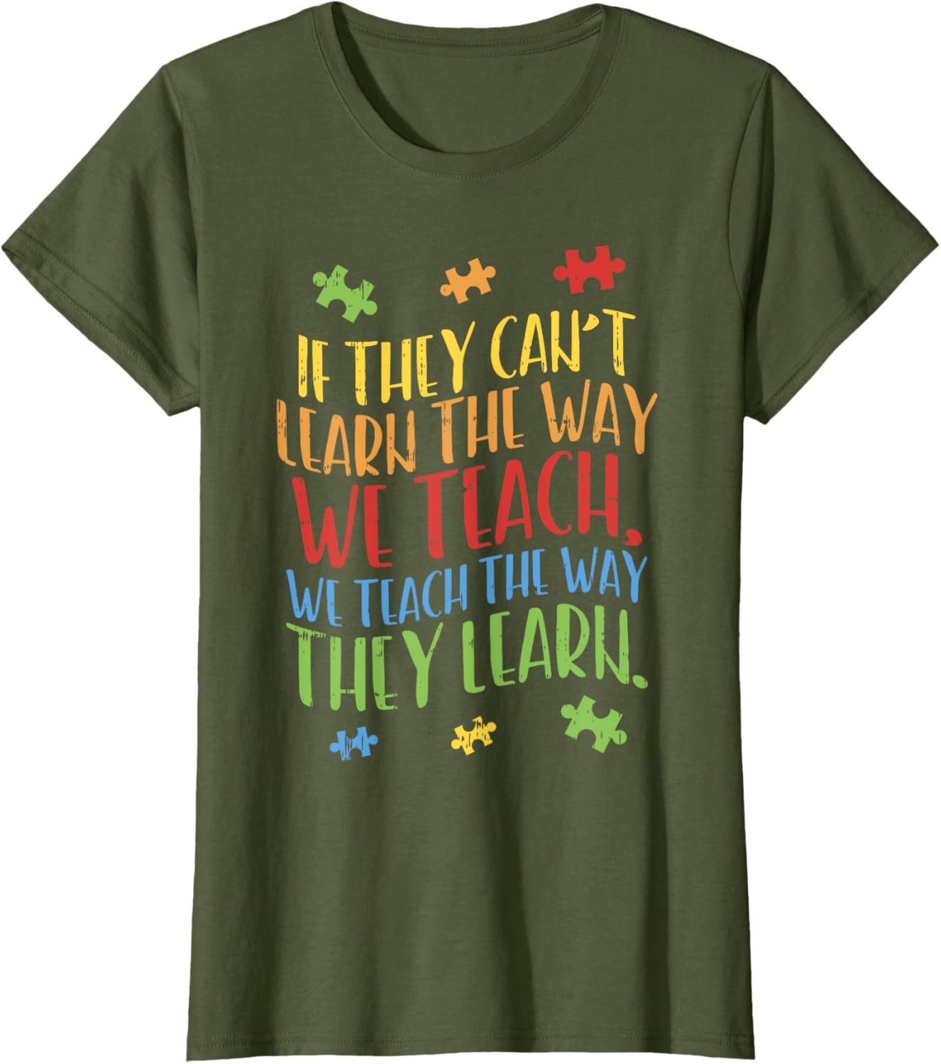 Autism Awareness Teacher Shirt Autistic Teach Learn Gift