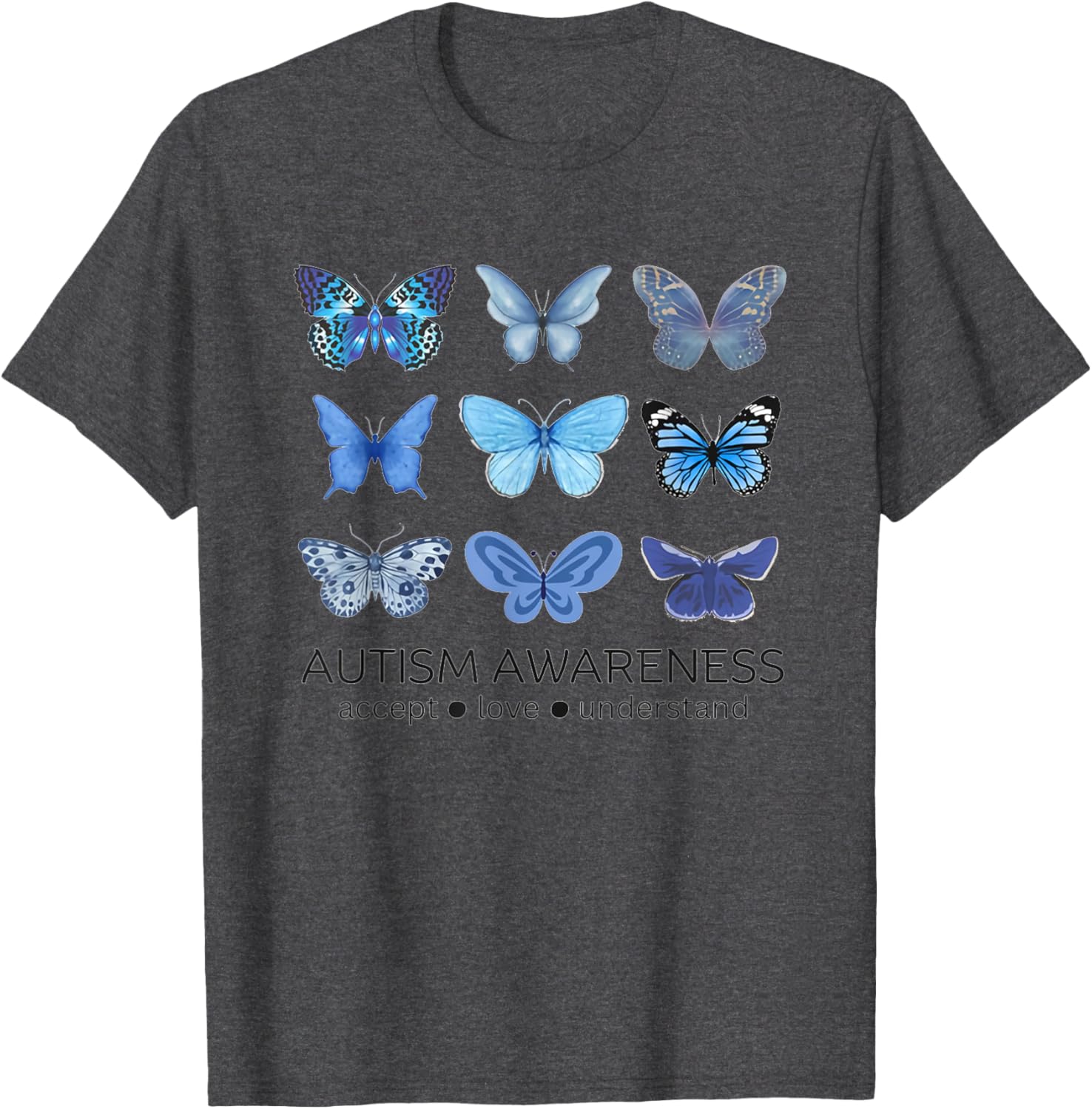 Women In April We Wear Blue Butterfly Autism Mental Health