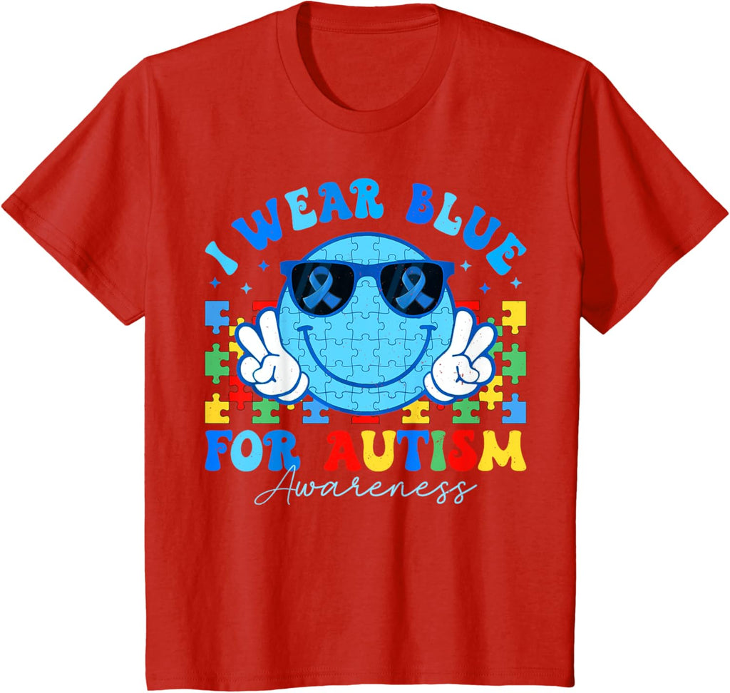 I Wear Blue For Autism Awareness Month Teacher Kids Boys