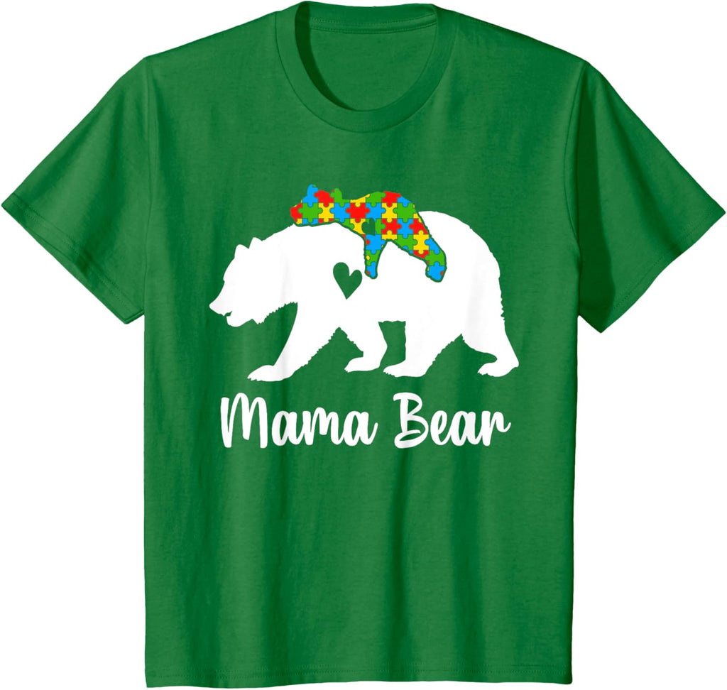 Mama Bear Love Support Autism Awareness Bear Family