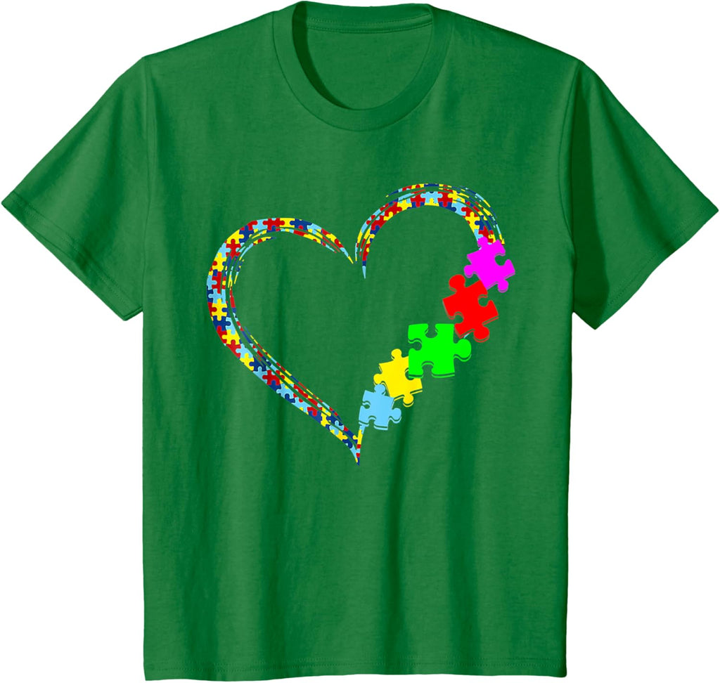 Autism Awareness Love Heart Puzzle Piece Gift Men Women