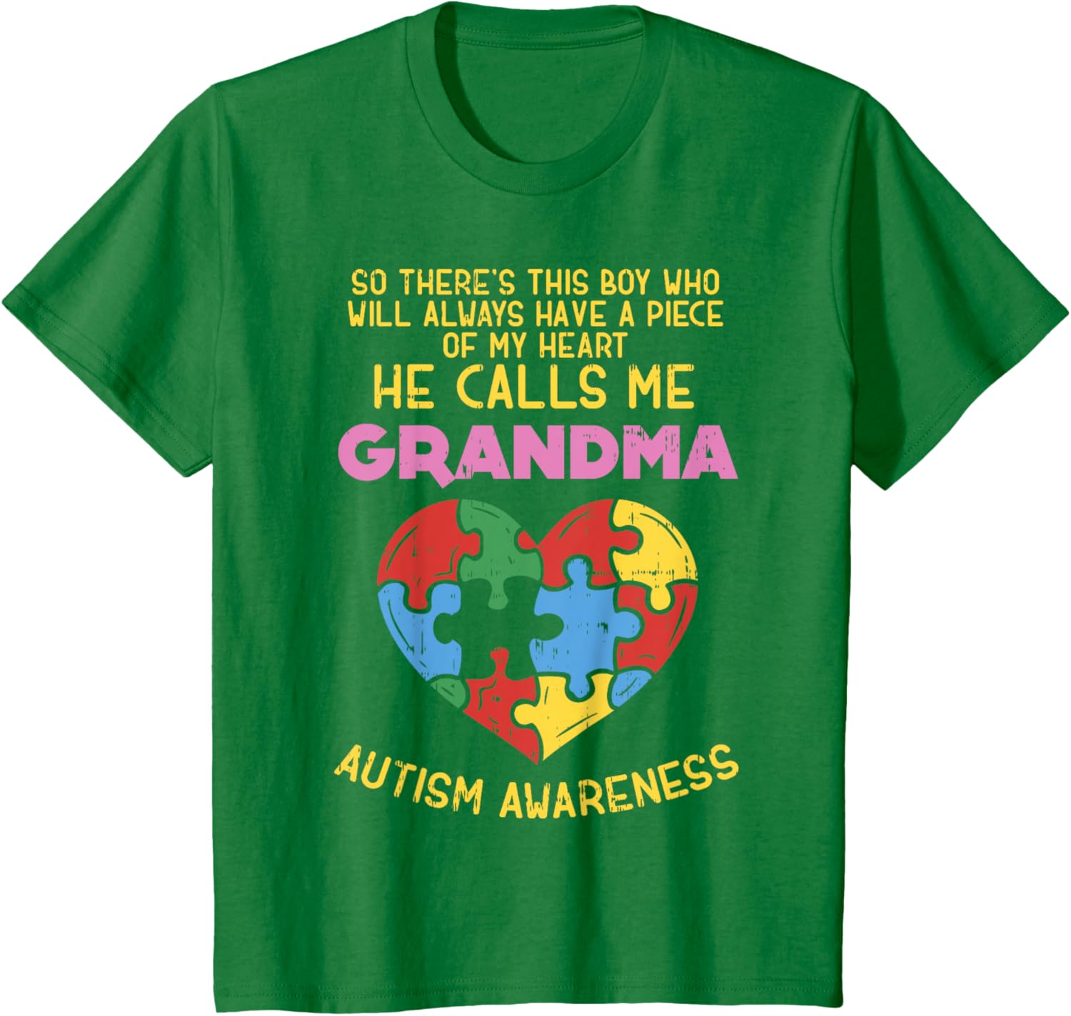 Grandma Autism Awareness Shirt Austistic Boy Piece My Heart