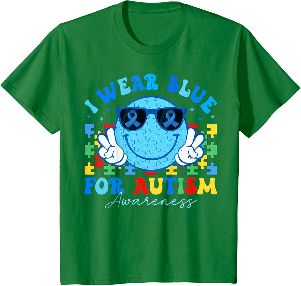 I Wear Blue For Autism Awareness Month Teacher Kids Boys