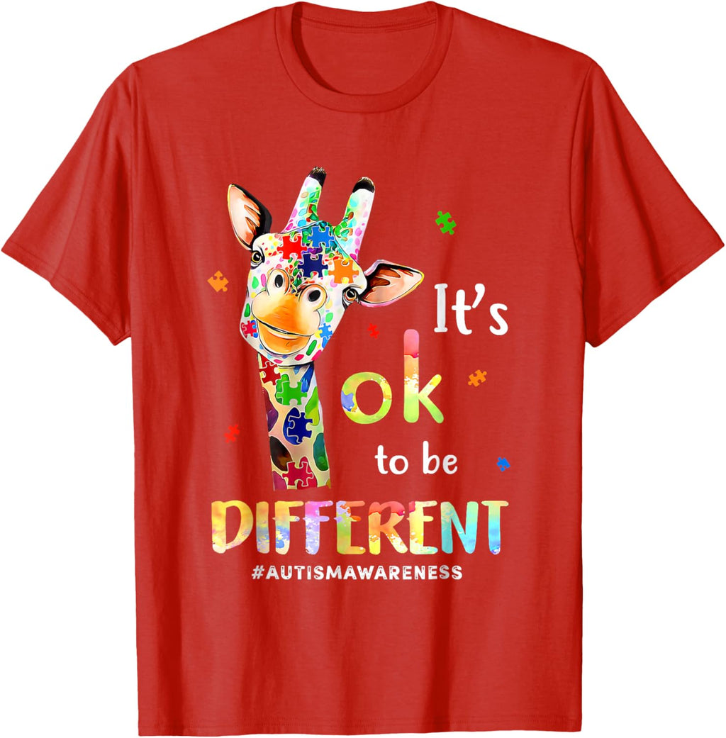 Autism Awareness Cute Giraffe Animal Its Ok To Be Different