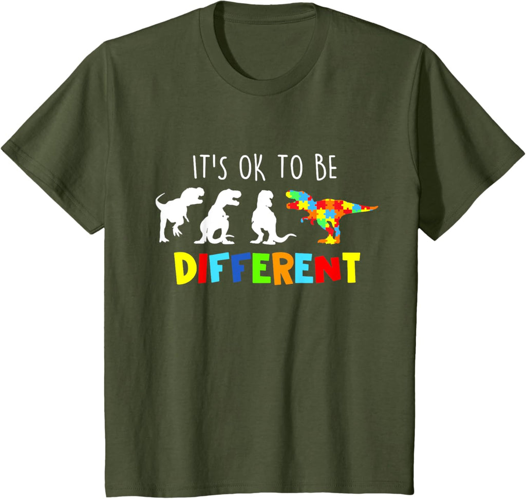 Autism Awareness Dinosaur Kid Boys Its Ok To Be Different