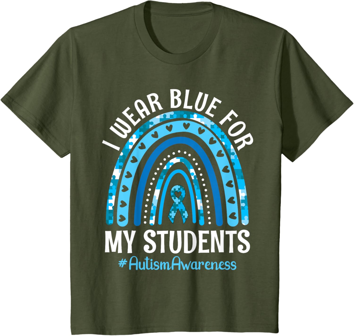 Happy Teacher I Wear Blue For My Students Autism Awareness
