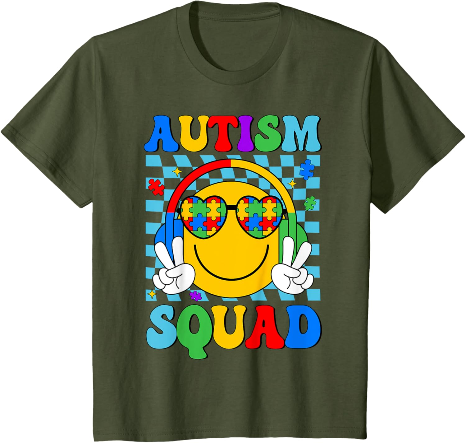 Autism Awareness Autism Squad Support Smile Face Women Men