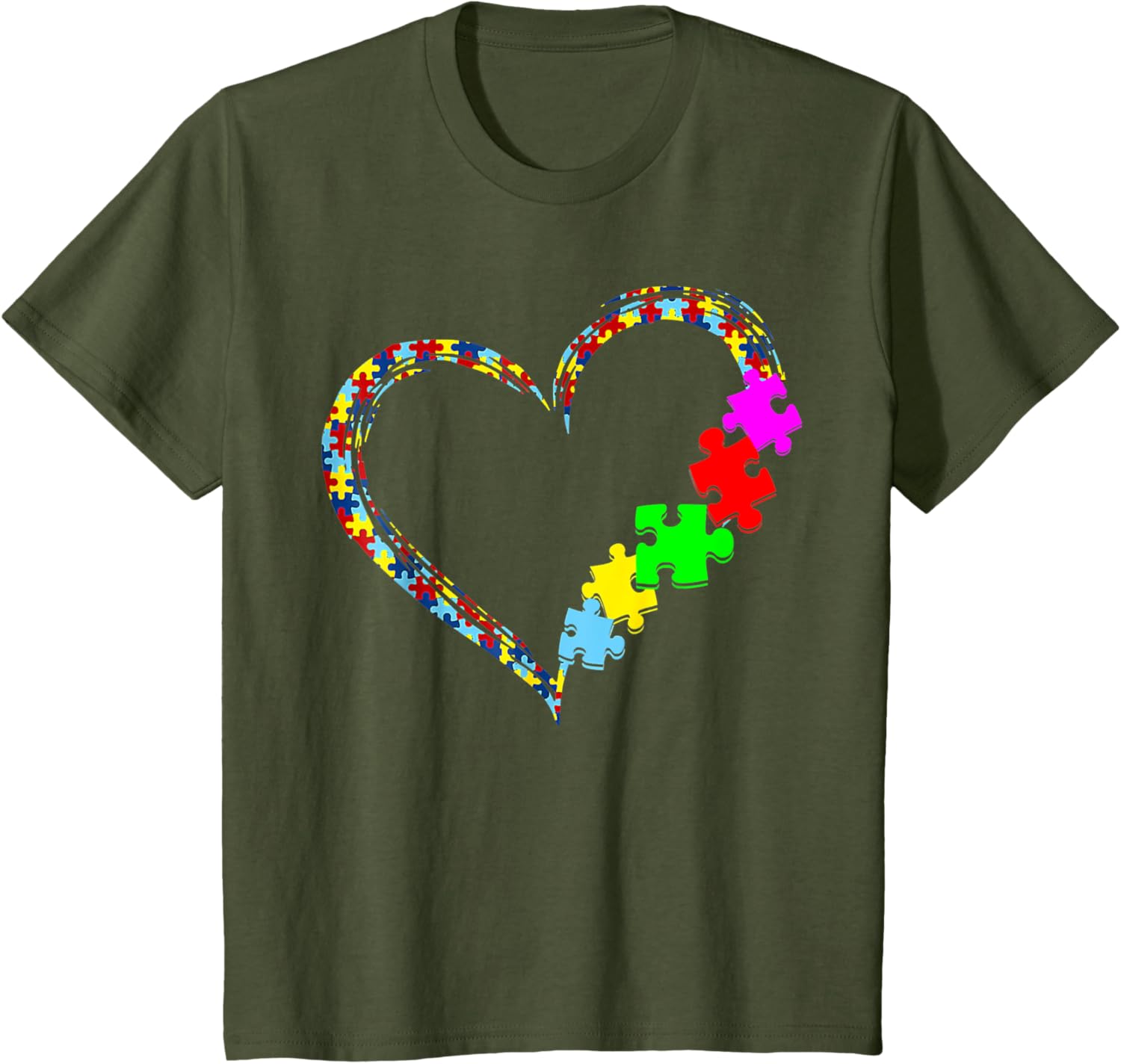 Autism Awareness Love Heart Puzzle Piece Gift Men Women