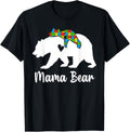 Mama Bear Love Support Autism Awareness Bear Family