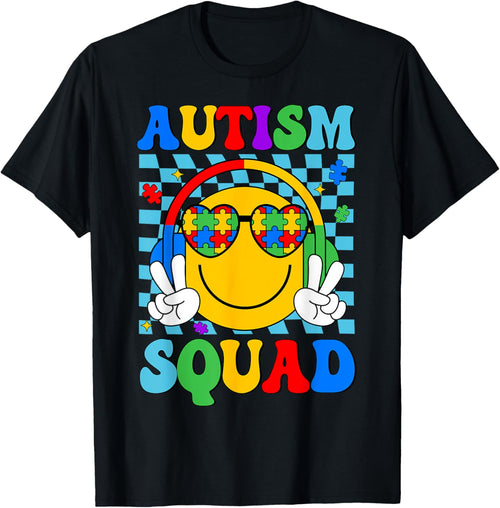 Autism Awareness Autism Squad Support Smile Face Women Men