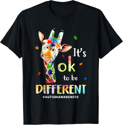 Autism Awareness Cute Giraffe Animal Its Ok To Be Different