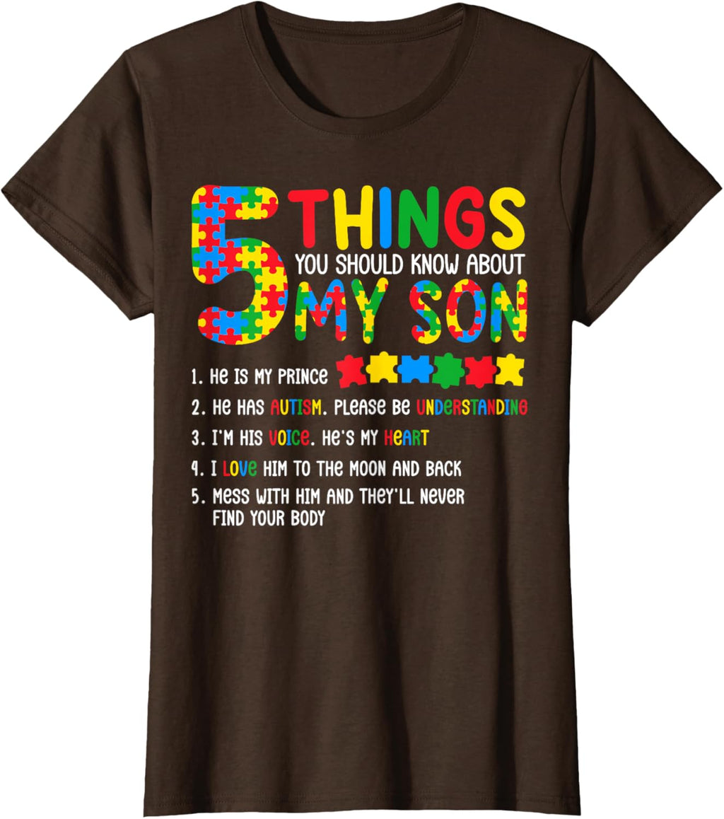 Autism Awareness Shirt 5 Things You Should Know About My Son