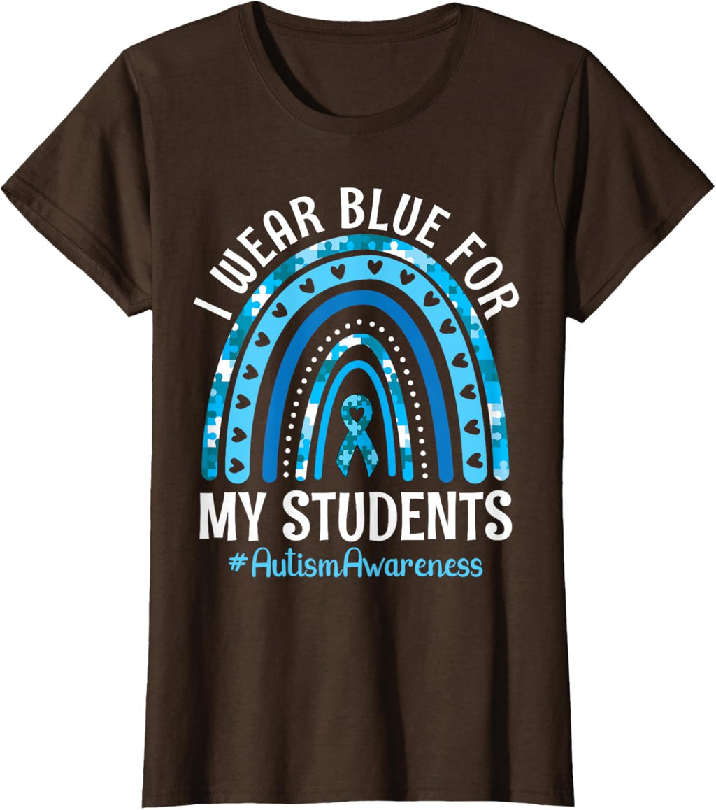 Happy Teacher I Wear Blue For My Students Autism Awareness