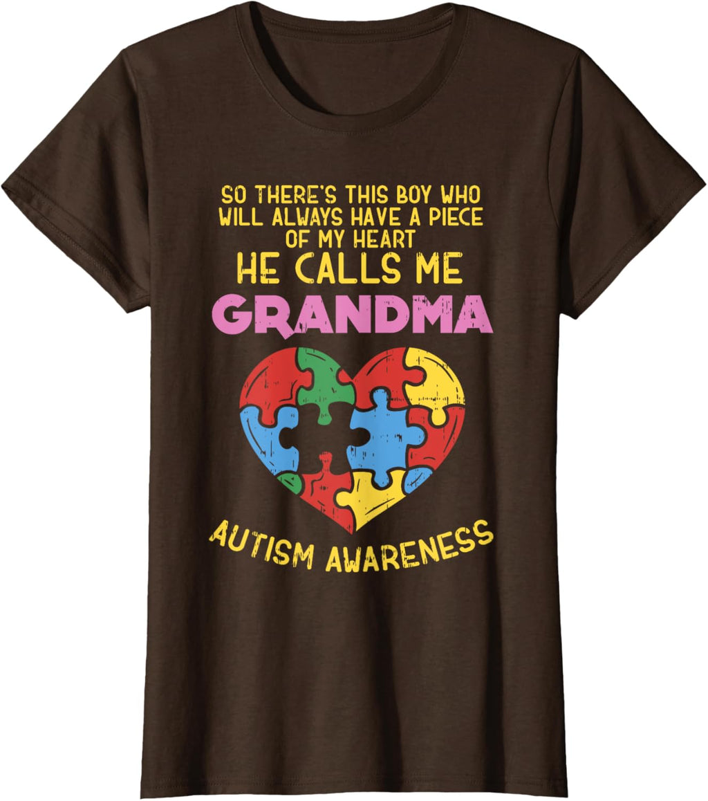 Grandma Autism Awareness Shirt Austistic Boy Piece My Heart