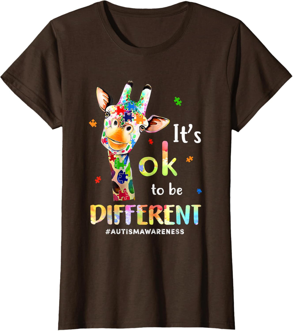 Autism Awareness Cute Giraffe Animal Its Ok To Be Different