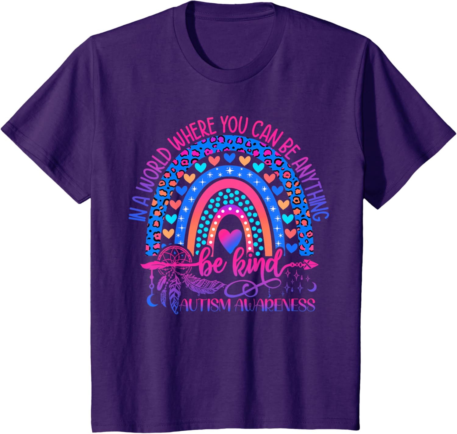 Autism Awareness Be Kind Leopard Rainbow Choose Kindness