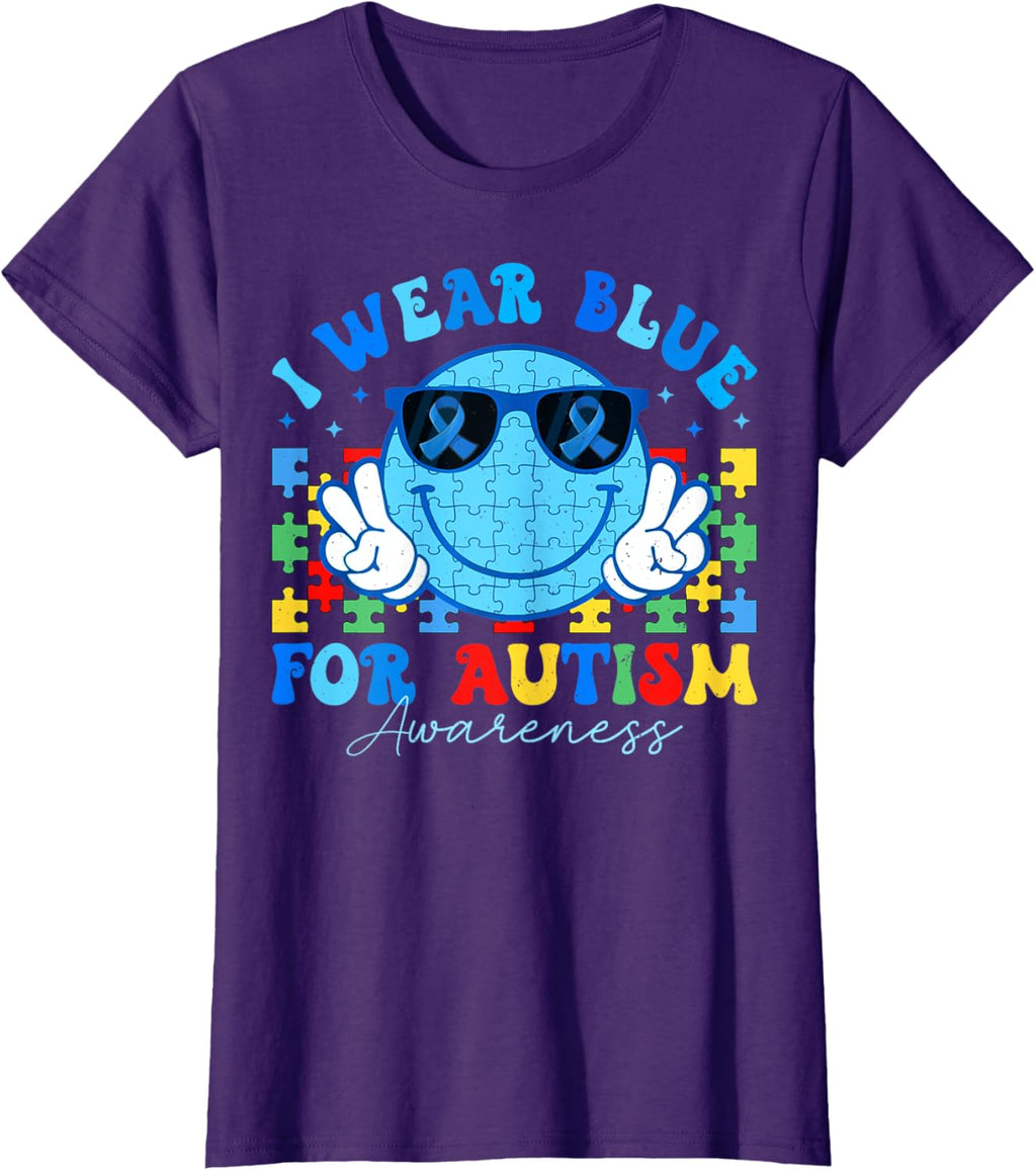 I Wear Blue For Autism Awareness Month Teacher Kids Boys