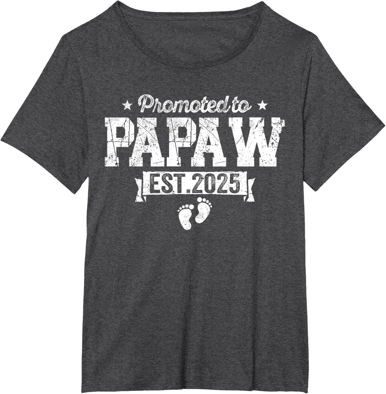 Retro Promoted To Papaw 2025 New Papaw First Father's Day T-Shirt, Small, Black
