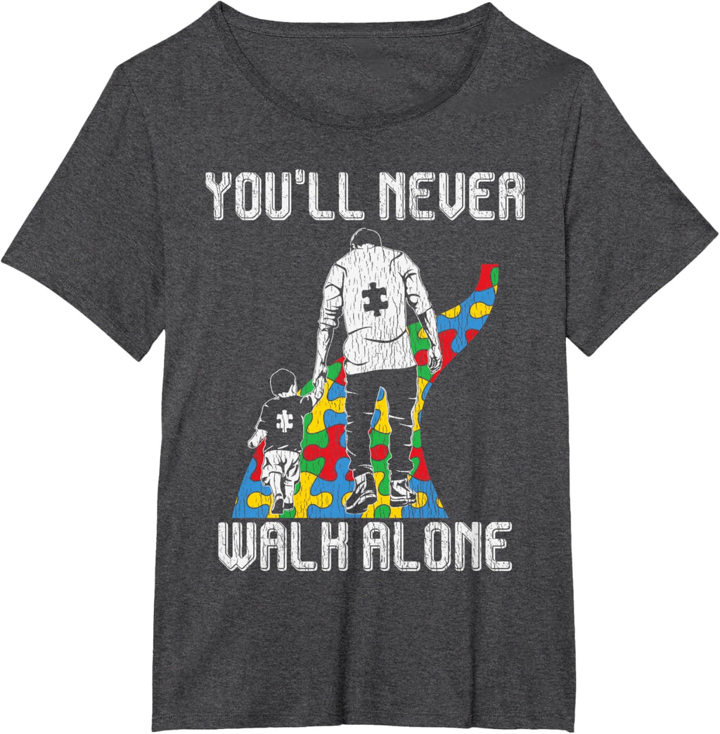 Vintage Father Son Family Autistic Kids Autism Awareness Dad