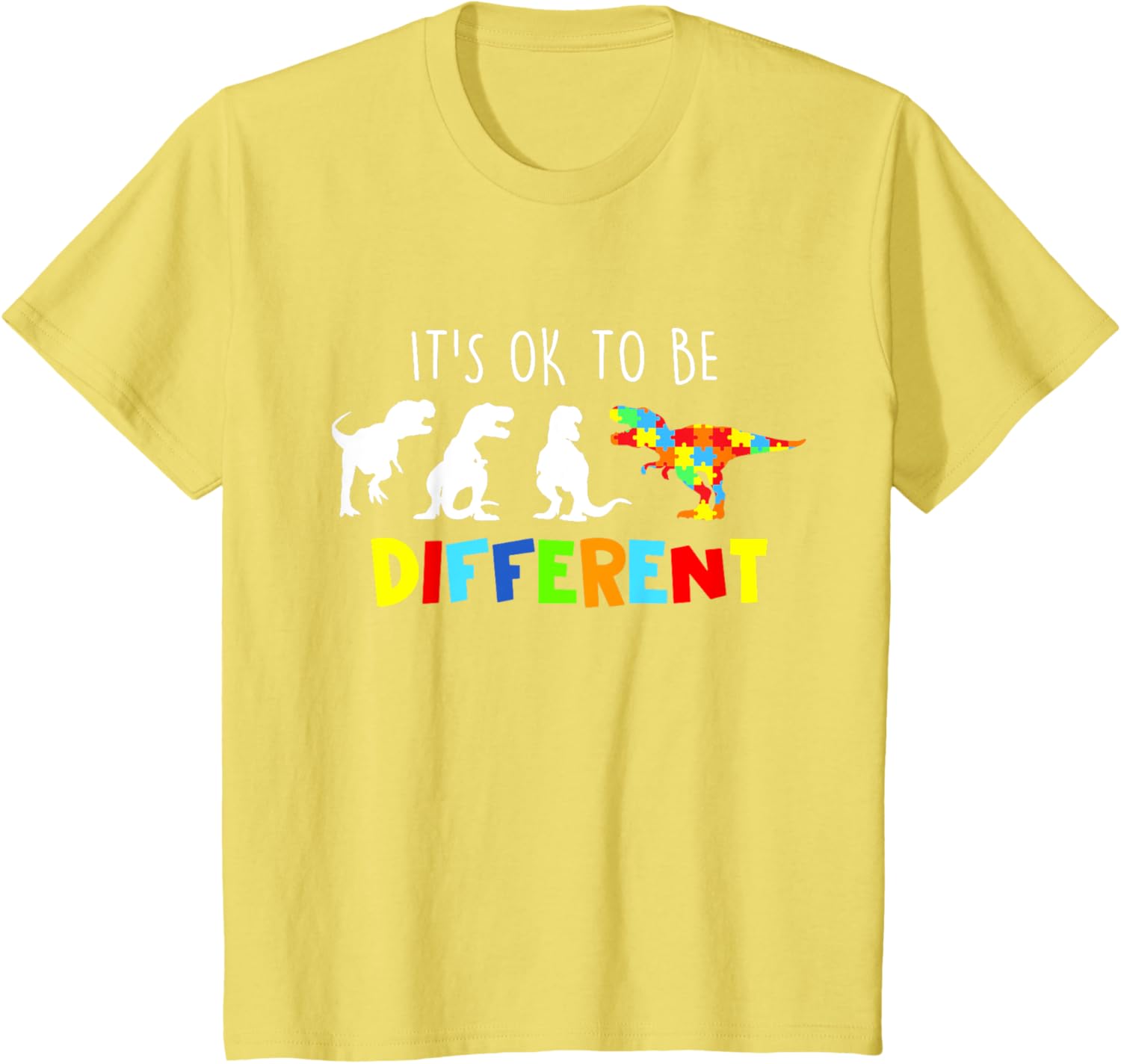Autism Awareness Dinosaur Kid Boys Its Ok To Be Different