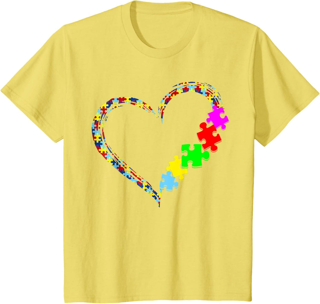 Autism Awareness Love Heart Puzzle Piece Gift Men Women