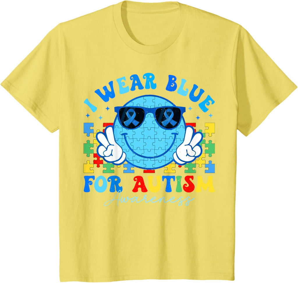 I Wear Blue For Autism Awareness Month Teacher Kids Boys