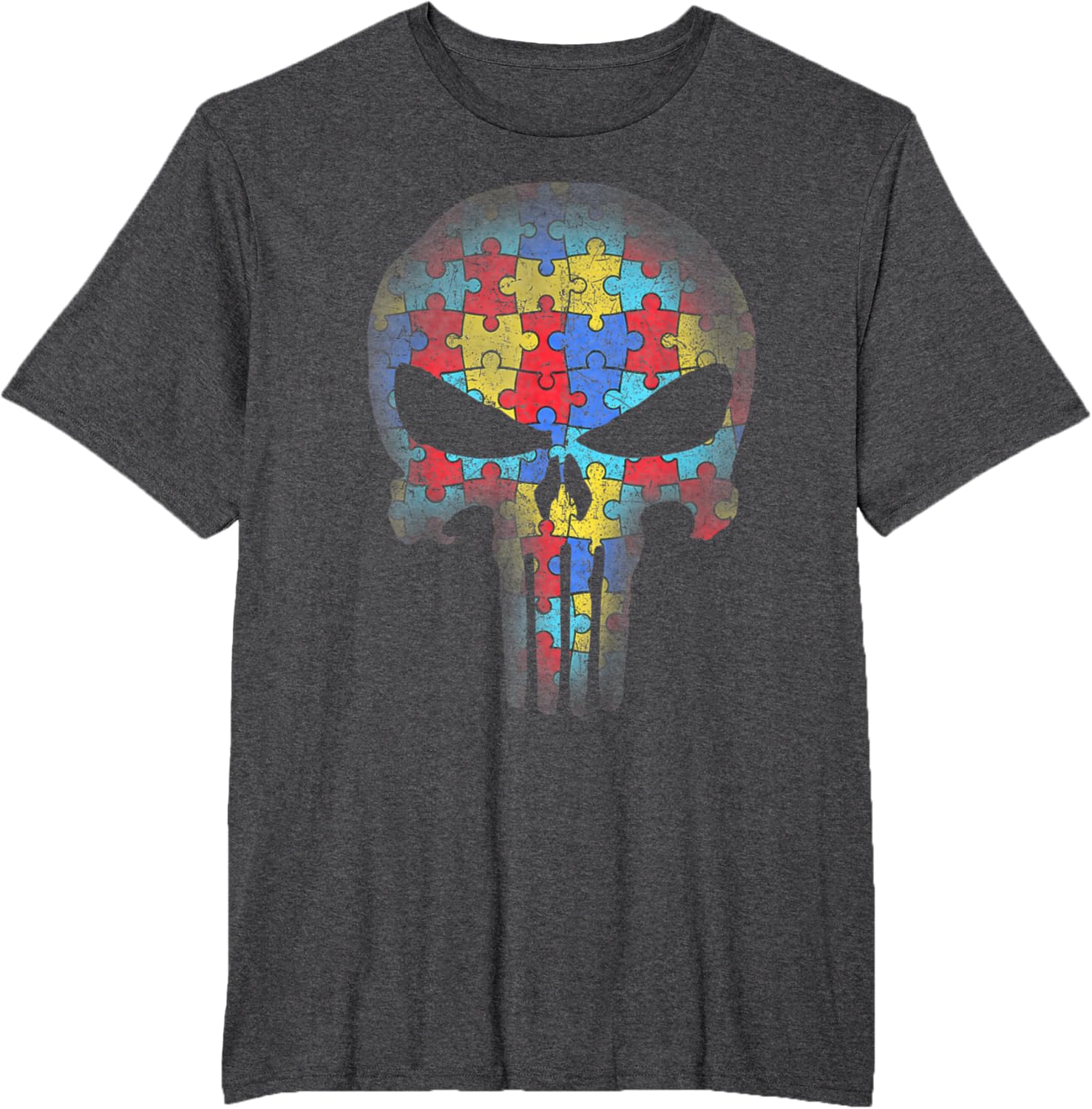 Skull Autism Awareness Puzzle Piece Mens Womens Kids