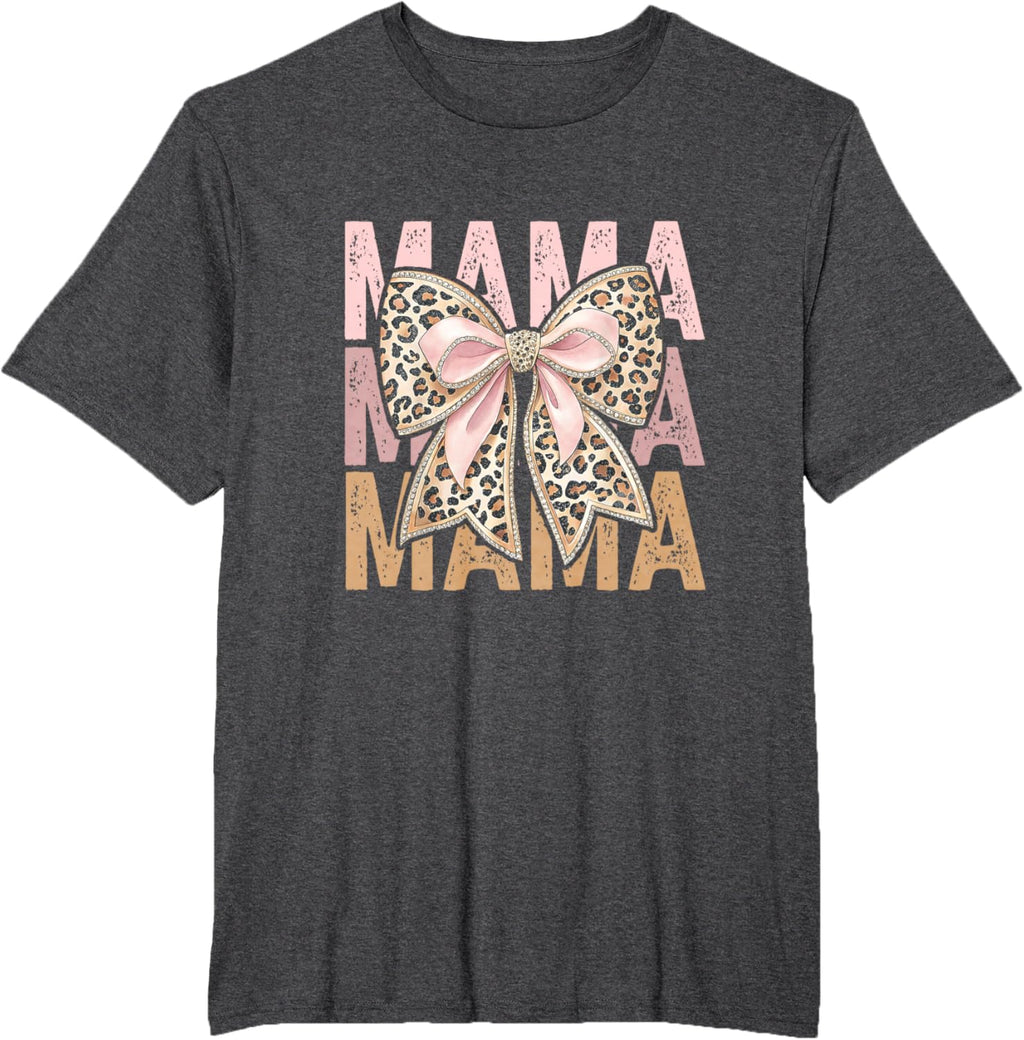 Retro Leopard Mama,Cute Mom Retro Coquette Bow Mother's Day
