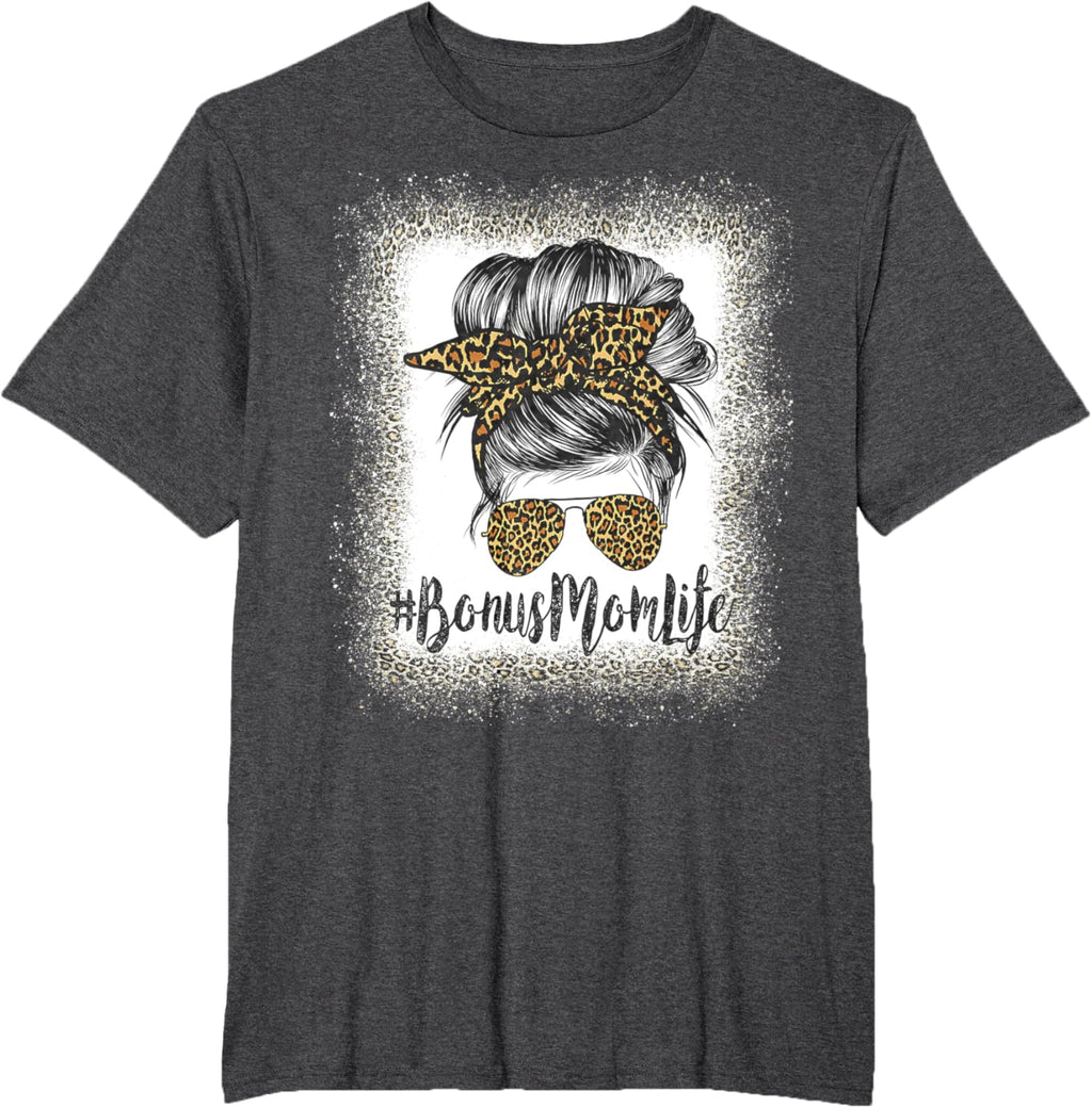 Bonus Mom Life Hair Bandana Glasses Leopard Mother's Day T