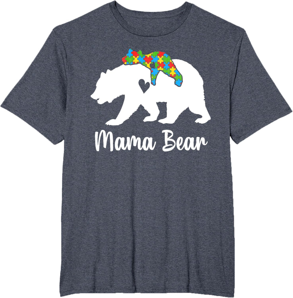 Mama Bear Love Support Autism Awareness Bear Family