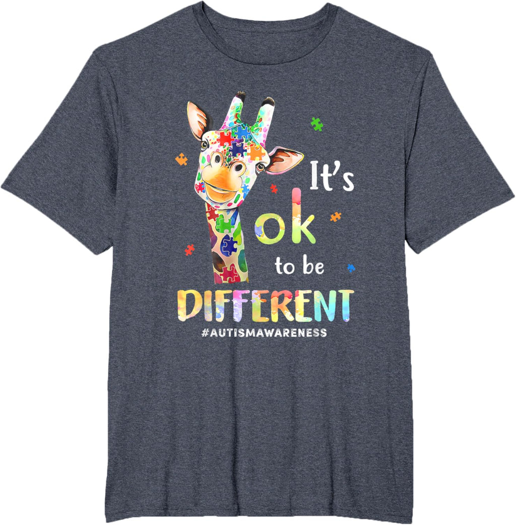 Autism Awareness Cute Giraffe Animal Its Ok To Be Different